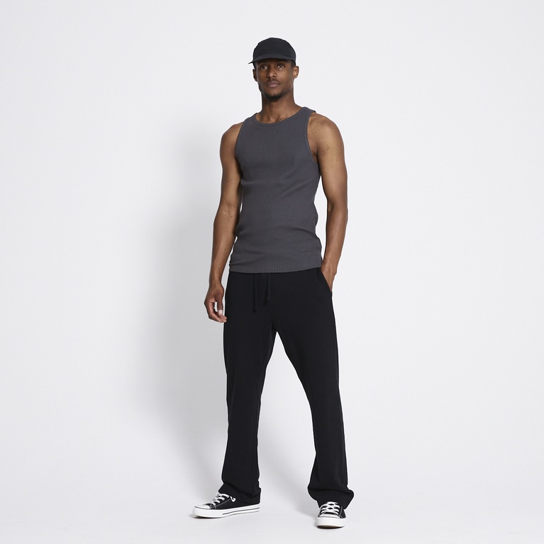 Ribbed tank top "Worm" Antraciet